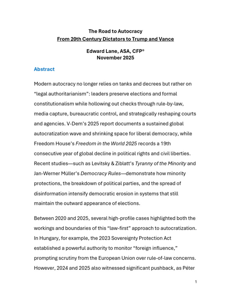 Modern Autocracy: Erosion of Democracy | PDF | Populism | Authoritarianism