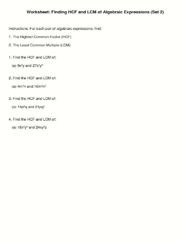 A HCF and LCM | PDF