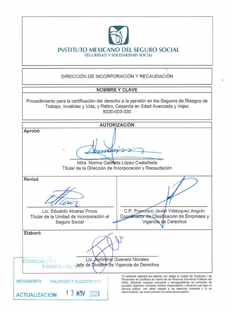 Procedimiento de Certificación de Pensiones IMSS | PDF | Pensión | Seguro