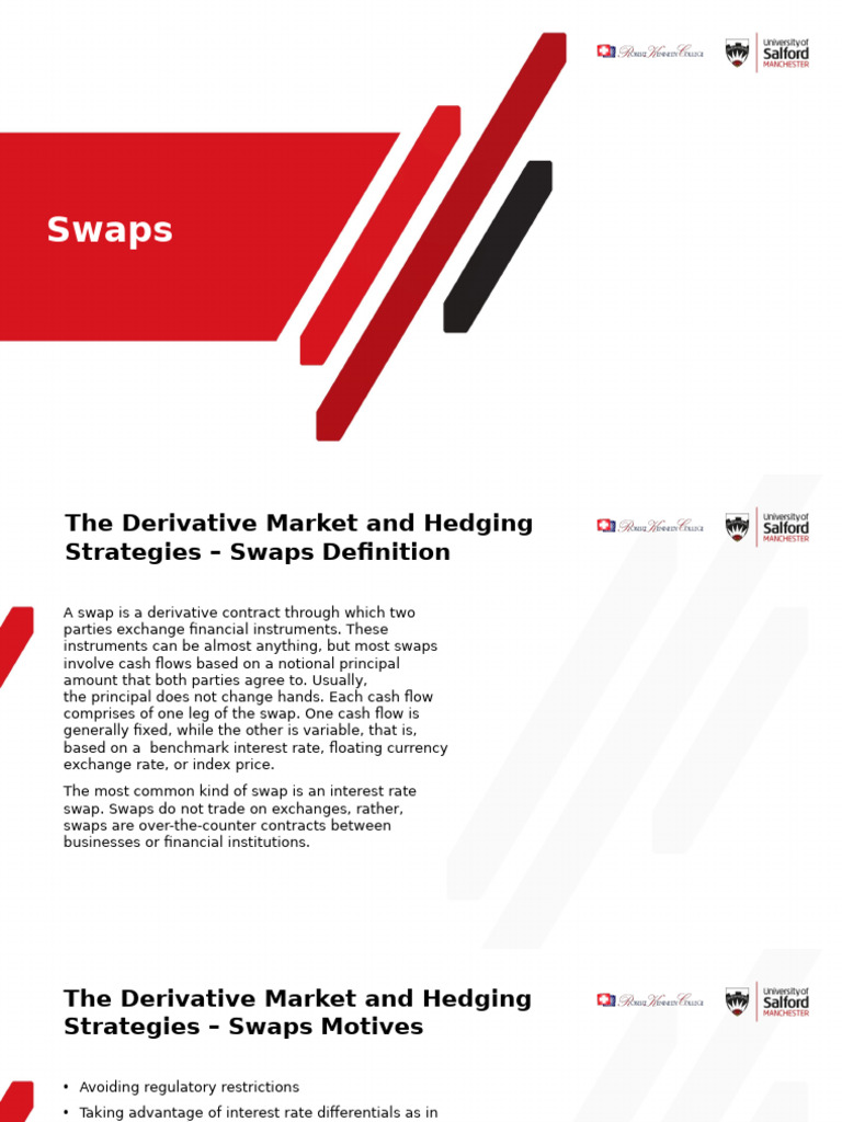 Unit 3 - Swaps and Close | PDF | Swap (Finance) | Derivative (Finance)
