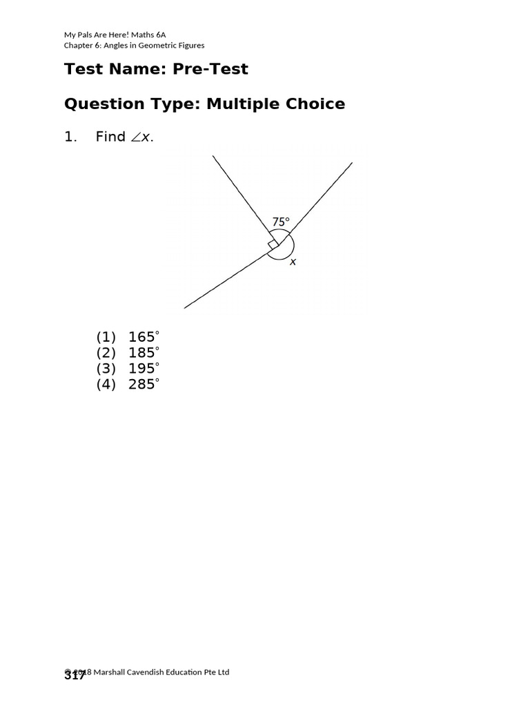 Angles in Geometric Figures Test | PDF | Triangle | Rectangle
