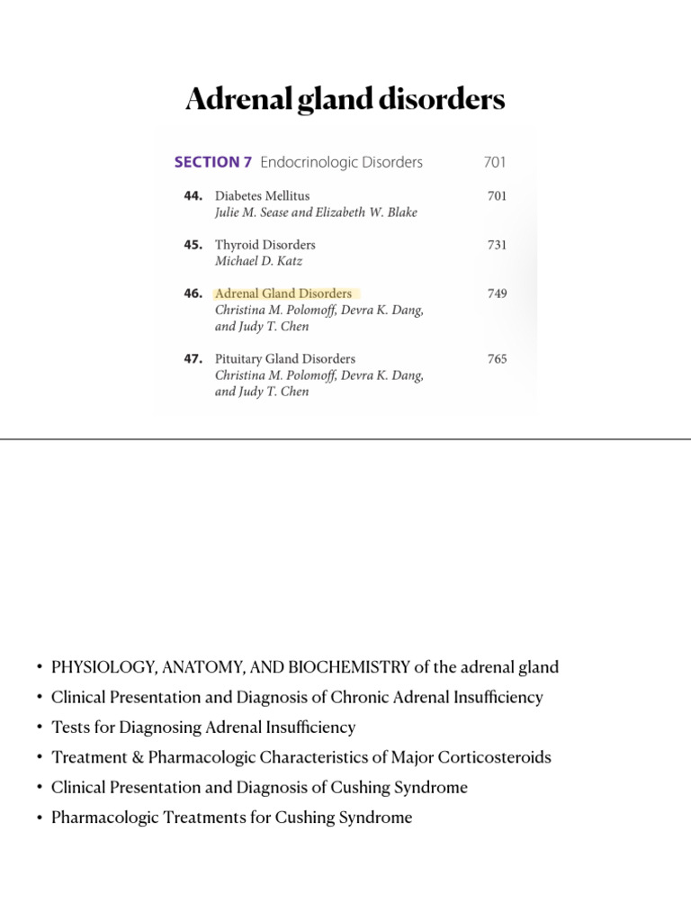 Adrenal Gland Disorders Overview | PDF