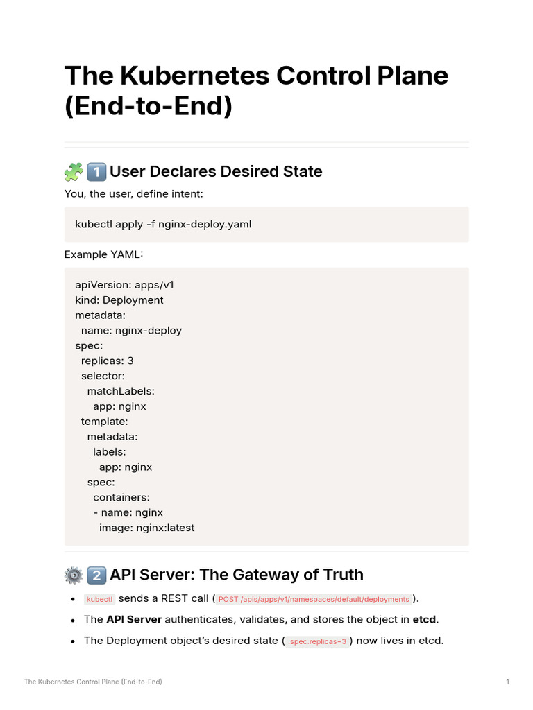 Understanding Kubernetes Control Plane | PDF | System Software | Computing