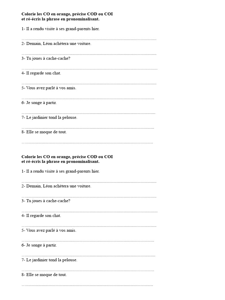 Identification et pronominalisation des CO | PDF