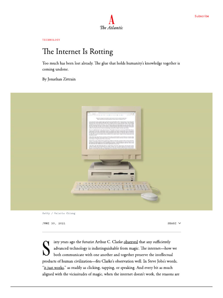 The Rotting Internet Is A Collective Hallucination - The Atlantic | PDF