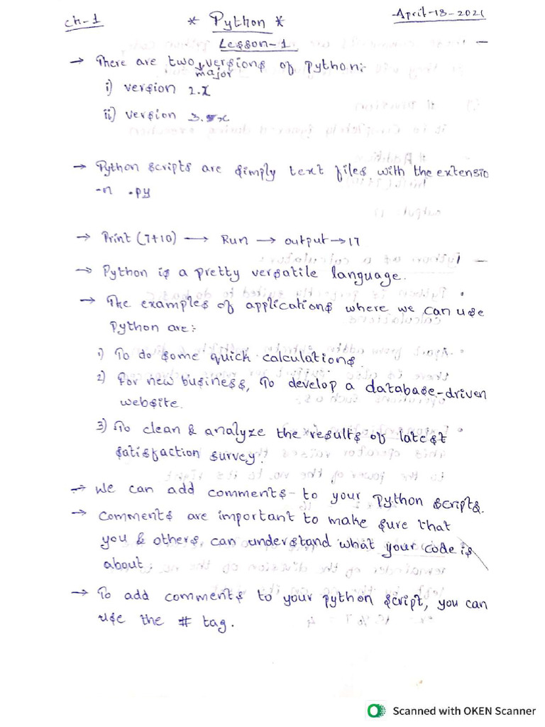 Python Notes | PDF