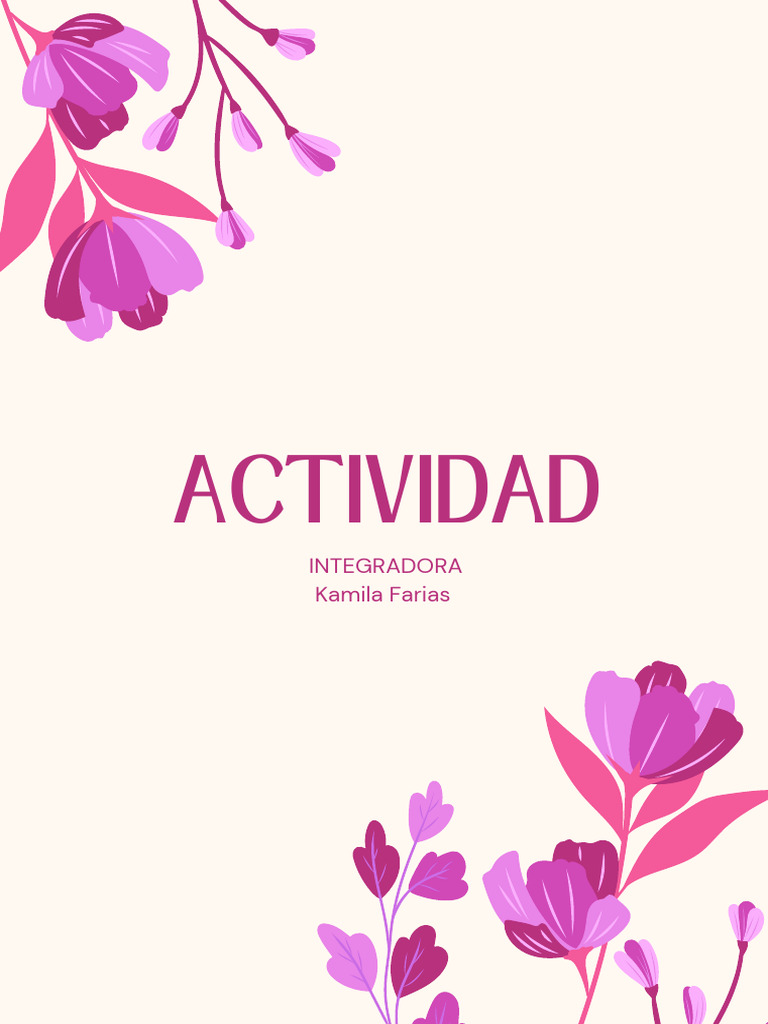 Portada Proyecto A4 Minimal Delicado Elegante Floral Rosa | PDF