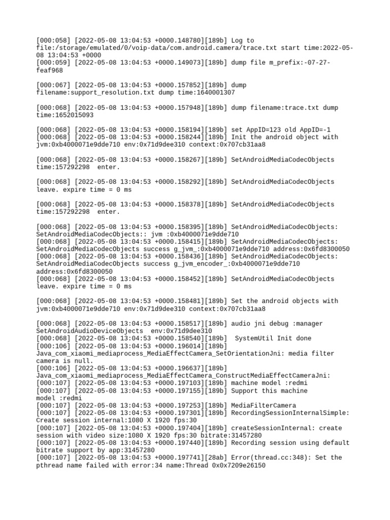 Android Media Codec Initialization Log | PDF | Film And Video ...