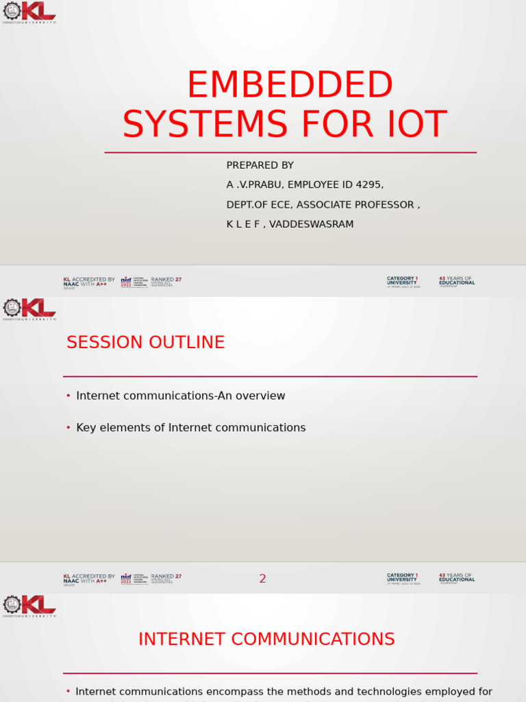 CO2 Session 9 21EC3052 Embedded Systems For IoT | PDF | Internet ...