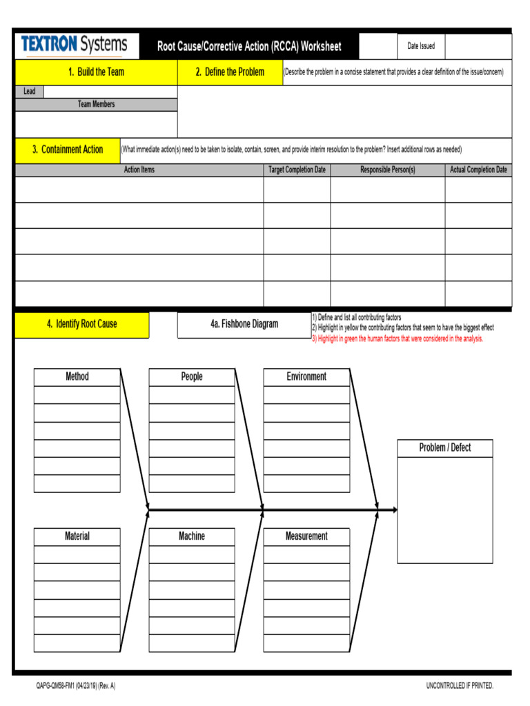 RCCA Worksheet for Problem Solving | PDF | Shelf Life