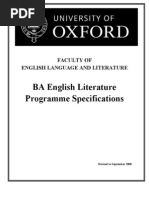 BA English Literature Programme Specifications