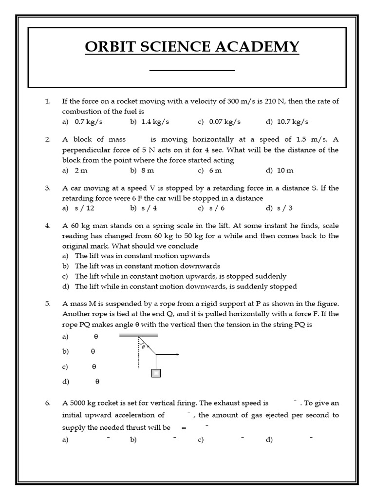 NEET Laws of Motion Practice Questions | PDF | Force | Mass