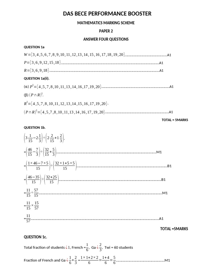 Mathematics Marking Scheme Overview | PDF | Elementary Geometry ...