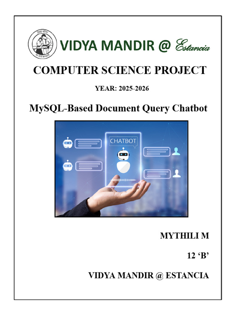 Class 12 Computer Science Project - Mythili | PDF | Databases | Atmosphere