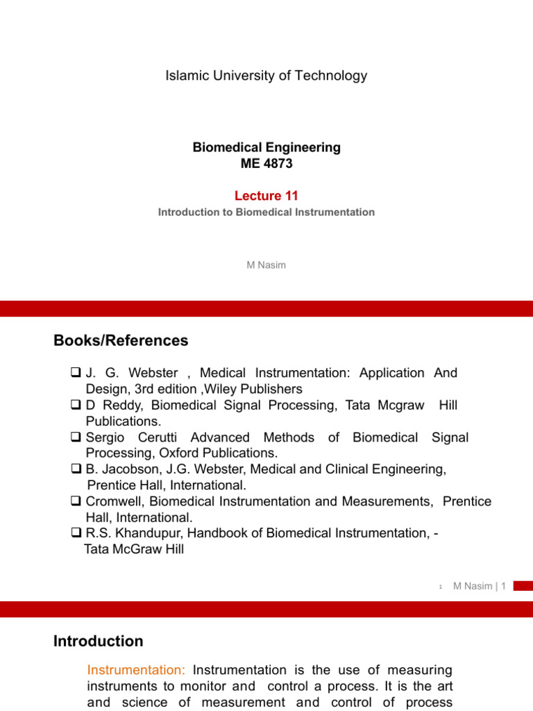 Introduction to Biomedical Instrumentation | PDF | Accuracy And ...