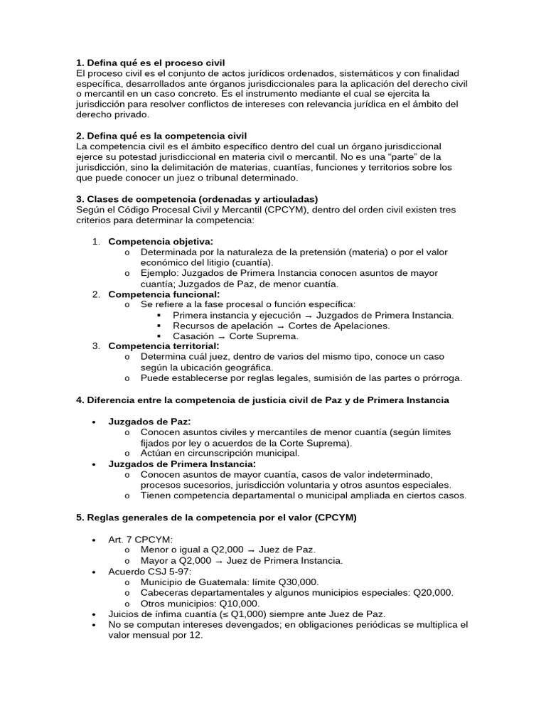 Proceso Civil y Competencia en Derecho | PDF | Jurisdicción ...