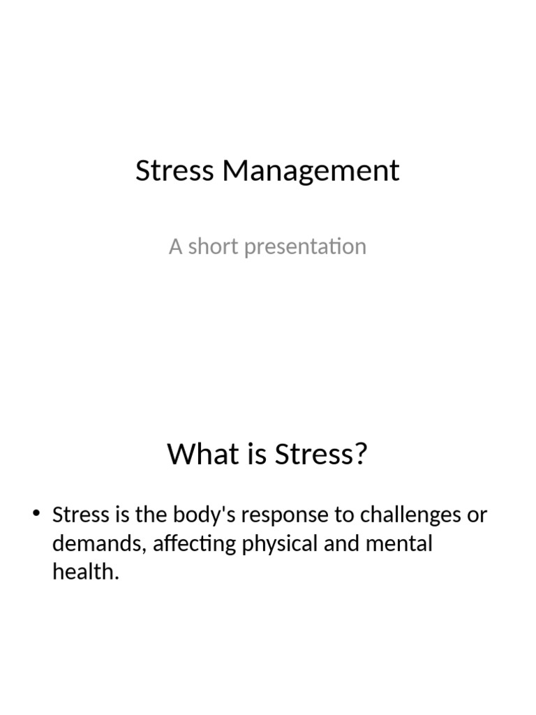 Effective Stress Management Techniques | PDF