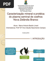 Caracterização mineral e proteica do plasma seminal de