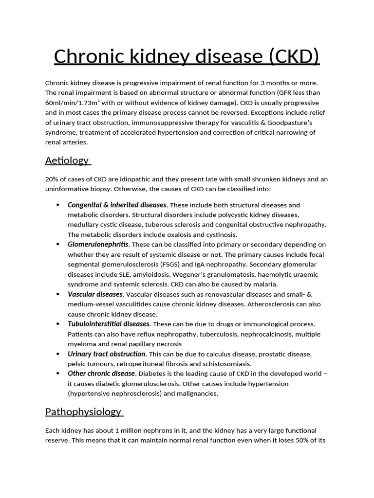 Understanding Chronic Kidney Disease | PDF | Chronic Kidney Disease ...