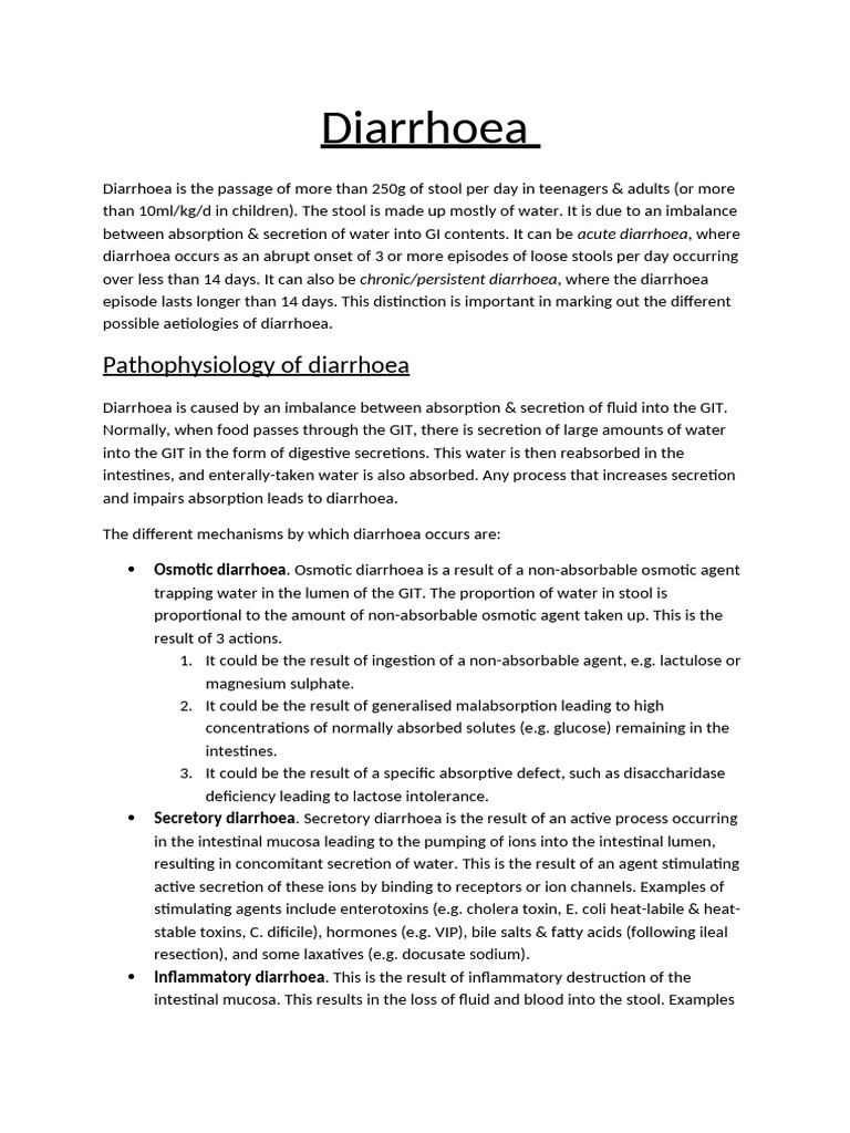Diarrhoea | PDF | Diarrhea | Salmonella