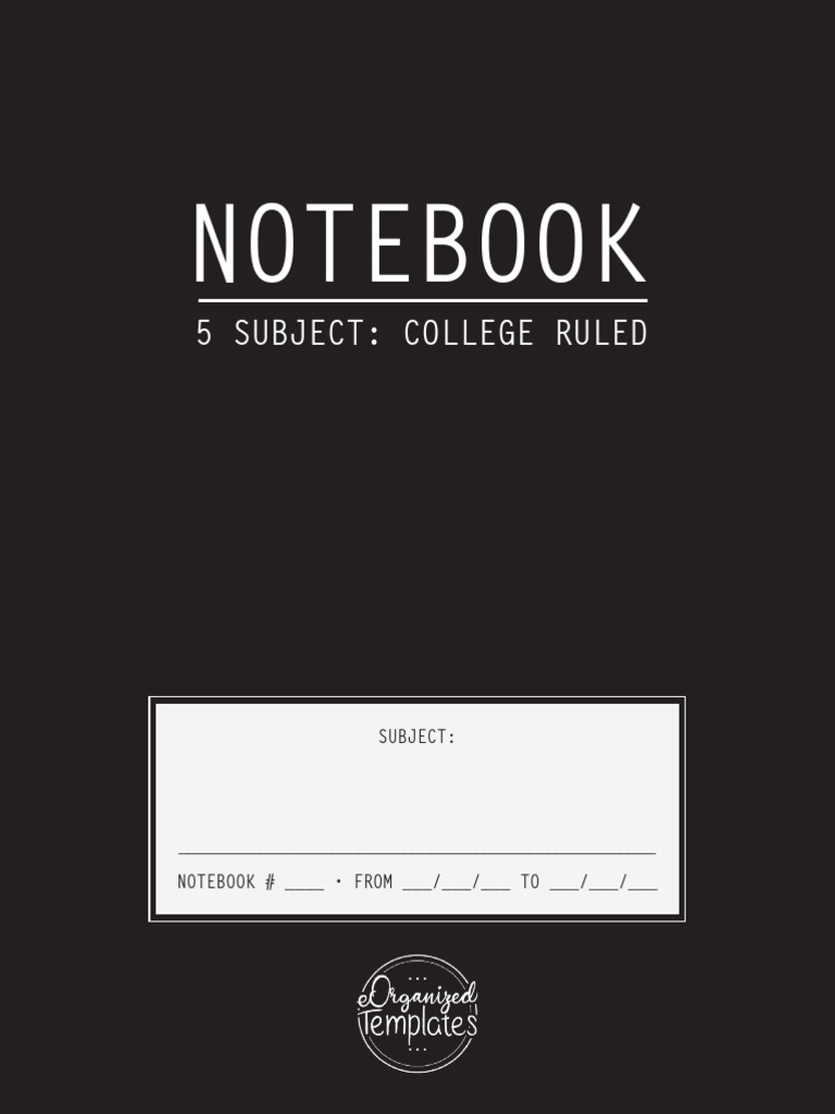 College Ruled Notebook Template | PDF