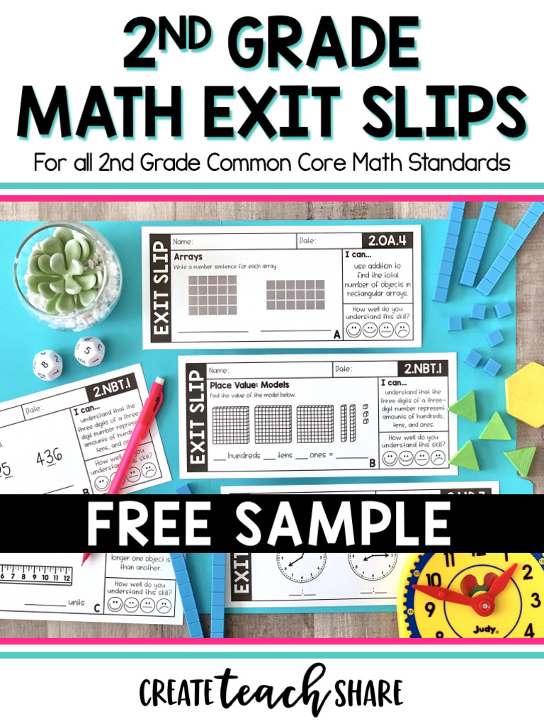 2nd Grade Math Exit Slips Sample | PDF | Shape | Rectangle