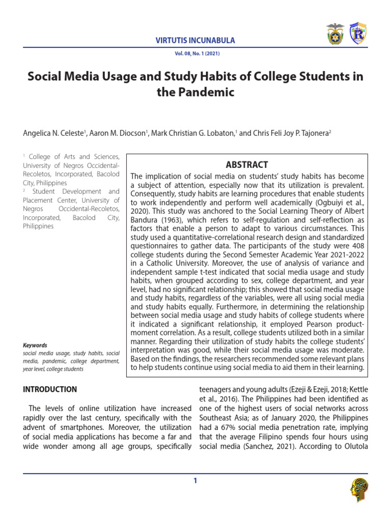 Social Media's Impact on Student Study Habits | PDF | Questionnaire ...
