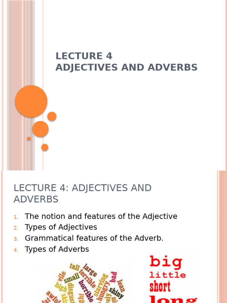 Lecture 6 - Adjective +adverb | PDF | Adjective | Adverb