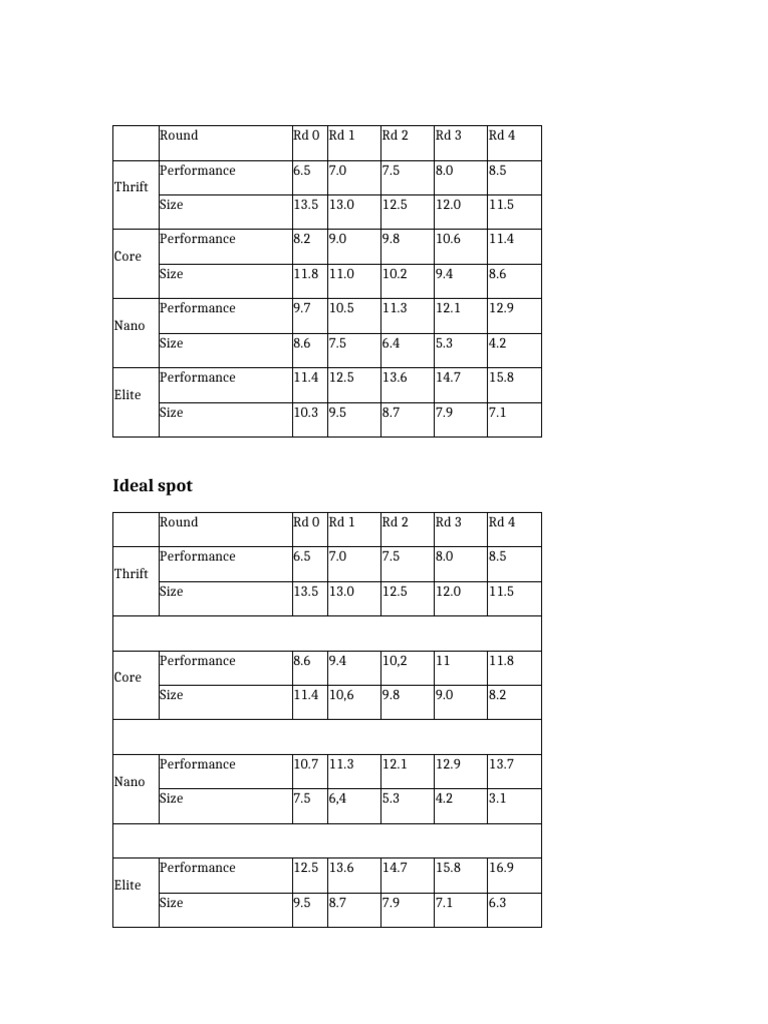 Performance Metrics by Round and Size | PDF