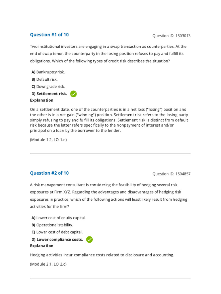 2024 FRM Exam: Risk Management Insights | PDF | Capital Asset Pricing ...