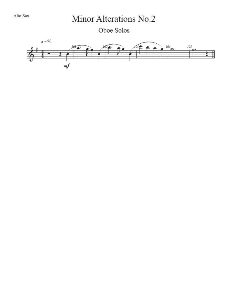 Minor Oboe Solos - Alto Sax | PDF