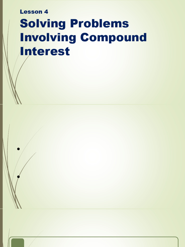 Problem Solving Involving Compound Interest | PDF | Interest | Compound ...