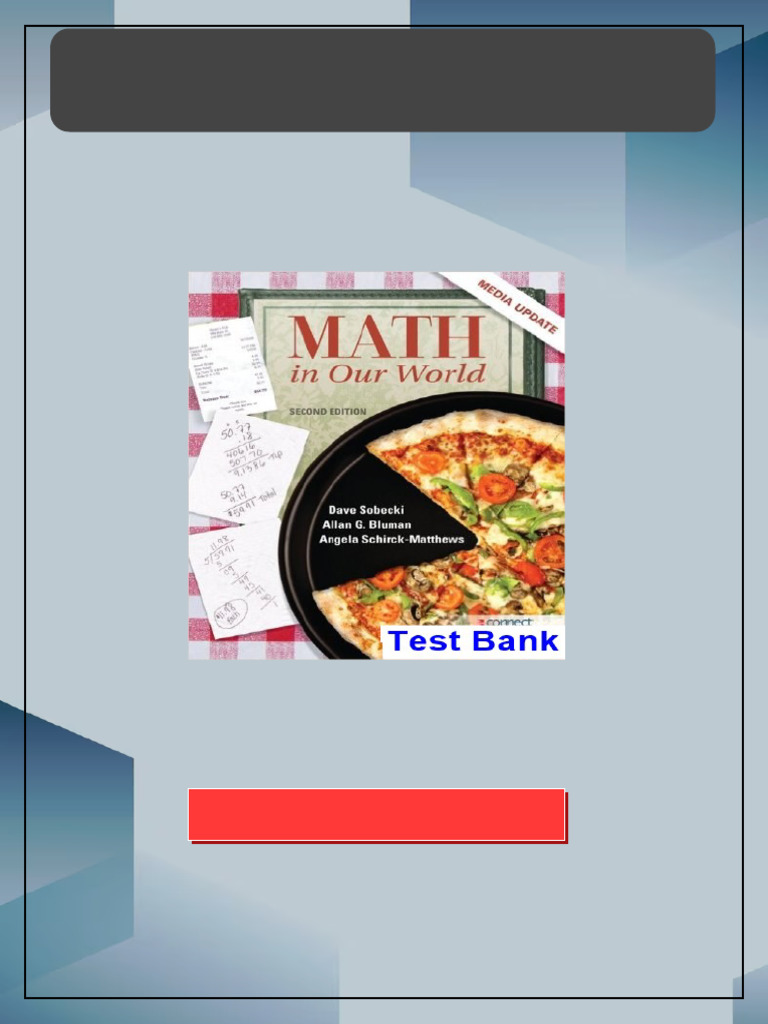 Math in Our World 2nd Edition Sobecki Test Bank No Waiting Time | PDF ...