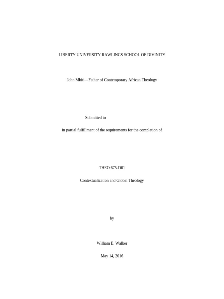THEO 675-D01 - William Walker - Theological Contextualization Research ...