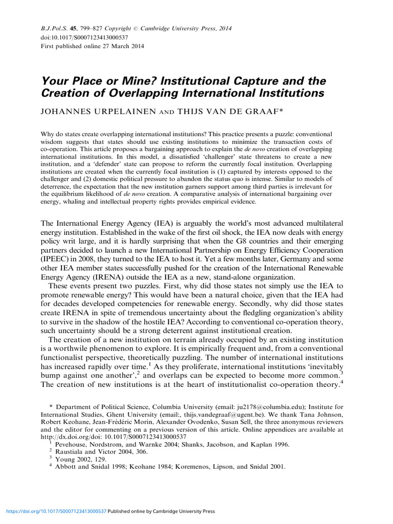 Your Place or Mine Institutional Capture and The Creation of ...