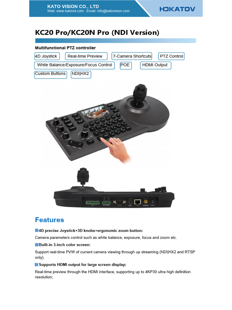 KC20 Pro Multifunctional PTZ Controller | PDF | Computer Engineering ...