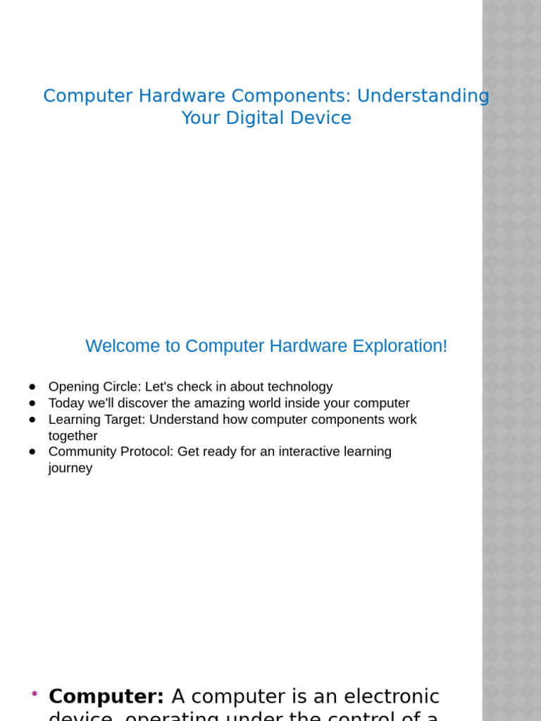 Fundamental Hardware Components | PDF | Computer Data Storage ...