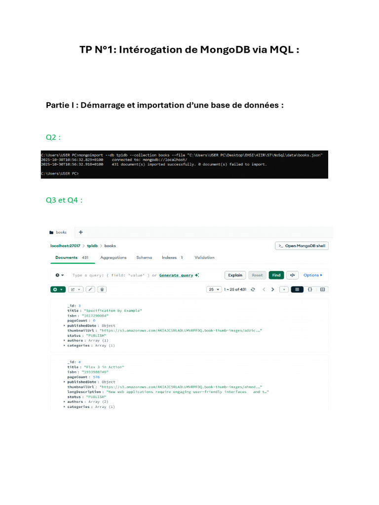 Interrogation MongoDB avec MQL | PDF