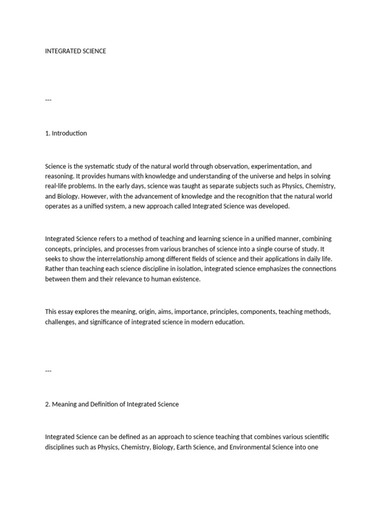 Understanding Integrated Science Concepts | PDF | Science | Learning