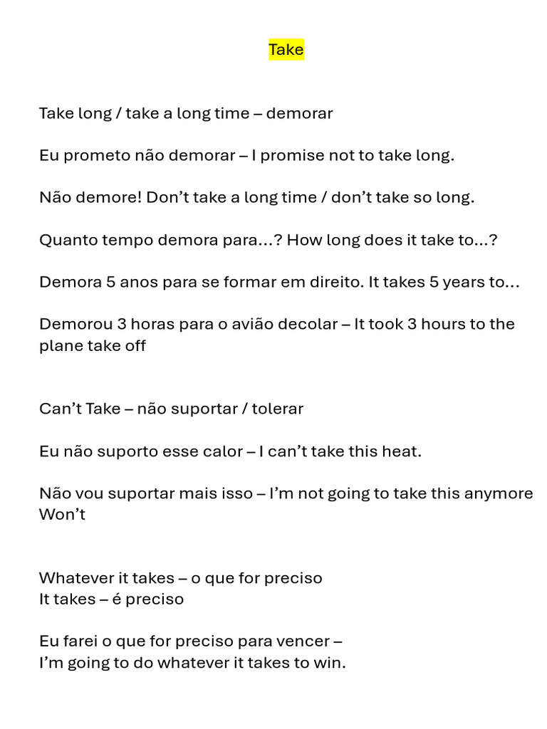 Frases Comuns com 