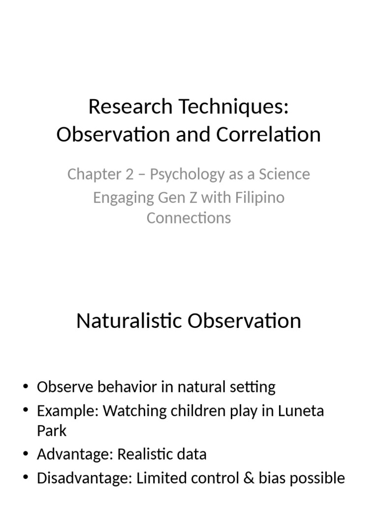 Chapter2 Observation Correlation Presentation | PDF