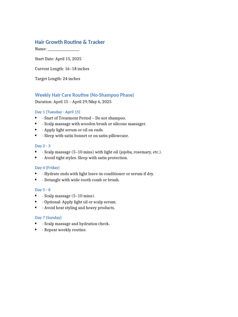 Hair Growth Routine | PDF
