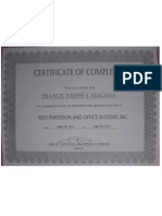 Certificate of Completion