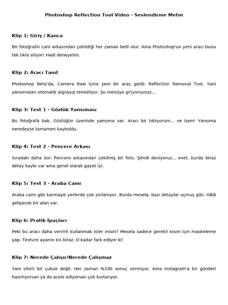 Reflection Tool Seslendirme Metni | PDF