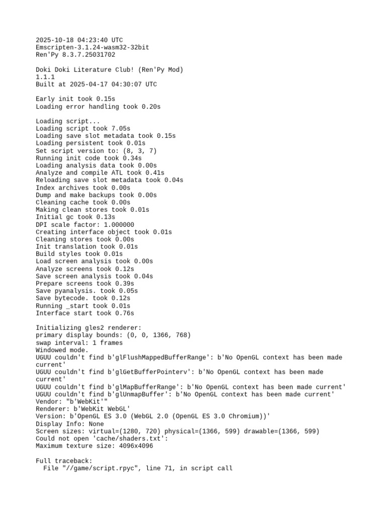 Doki Doki Literature Club Mod Errors | PDF | Web Gl | Software Development