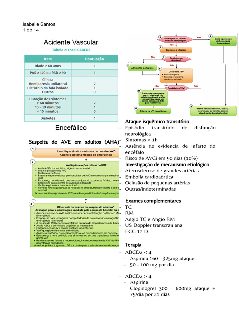 Guia Completo sobre Acidente Vascular Encefálico | PDF | AVC | Remédio