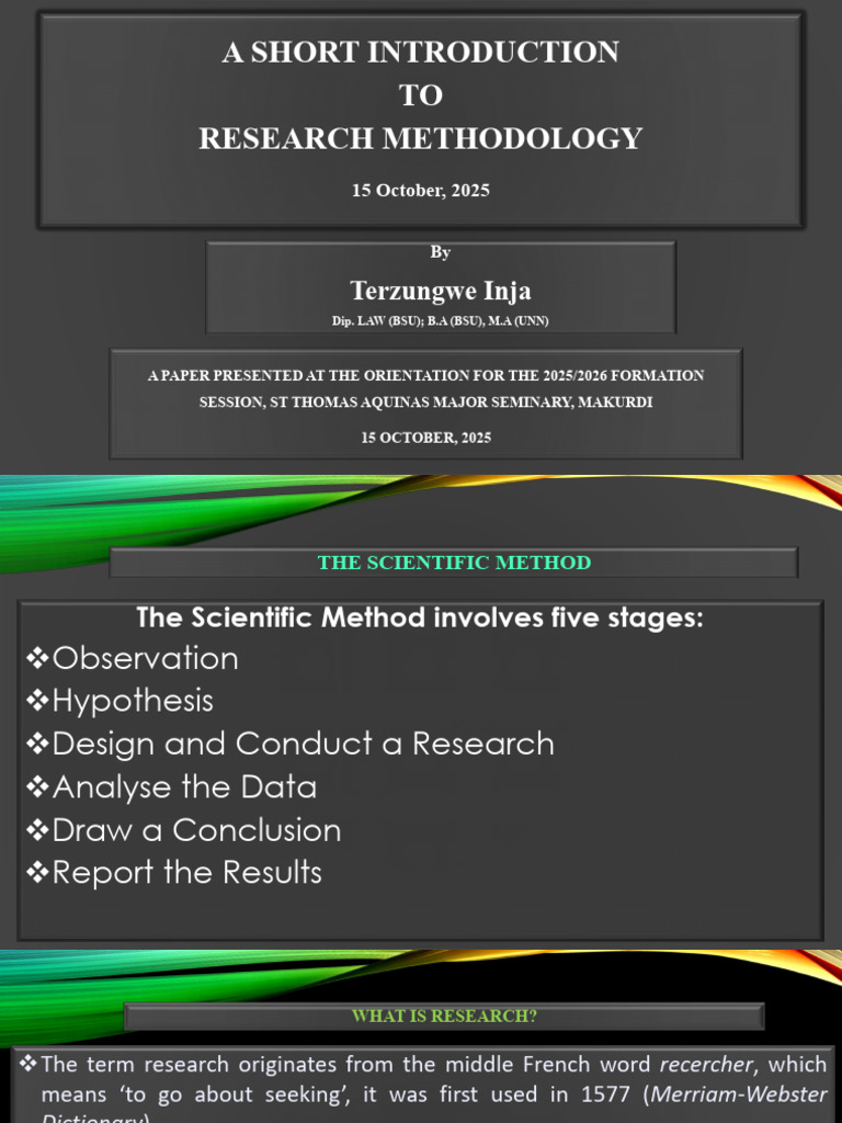 A Short Introduction To Research Methodology - Terzungwe Inja | PDF ...