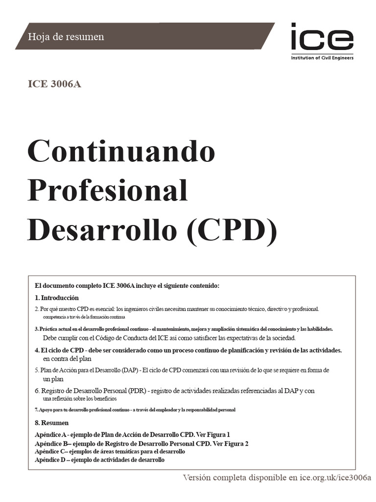 Guía de Desarrollo Profesional CPD ICE 3006A | PDF