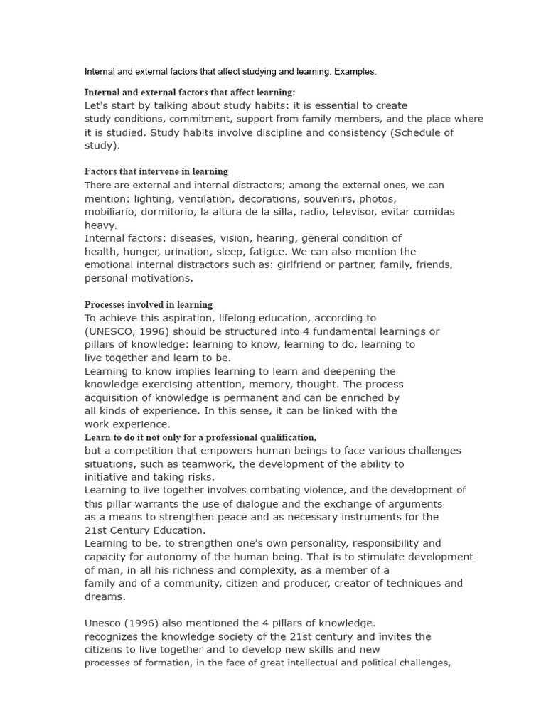 Factors Influencing Learning Success | PDF | Bibliography | Methodology