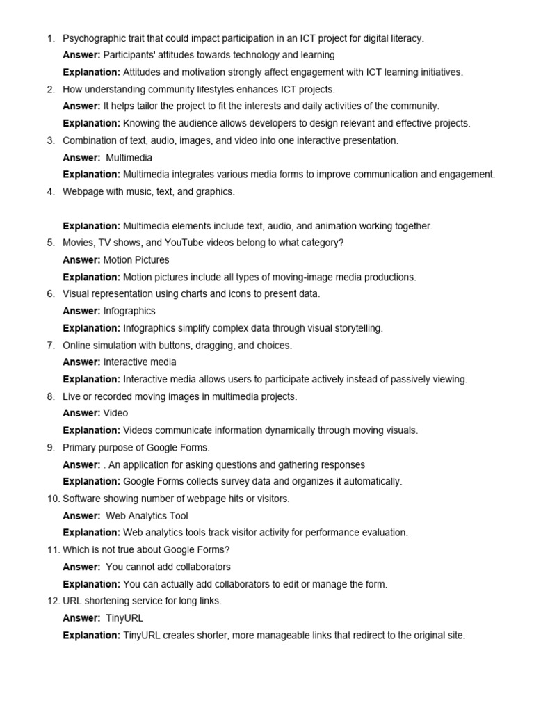 ICT Project Insights and Multimedia Tools | PDF | Multimedia ...